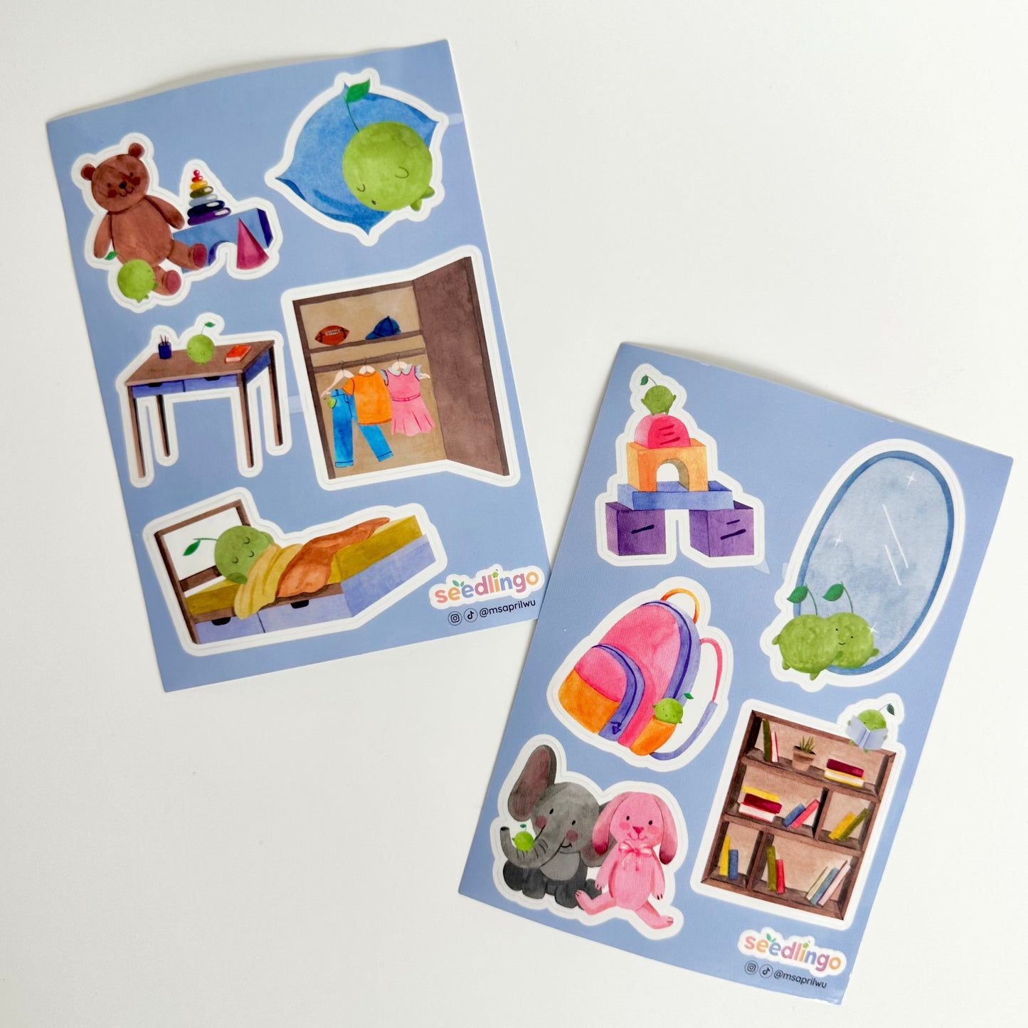Vocab Sticker Sheets - Bedroom