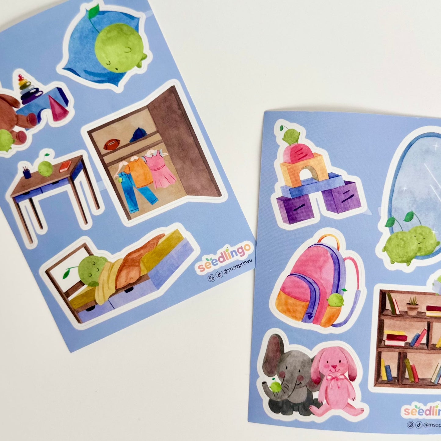 Vocab Sticker Sheets - Bedroom