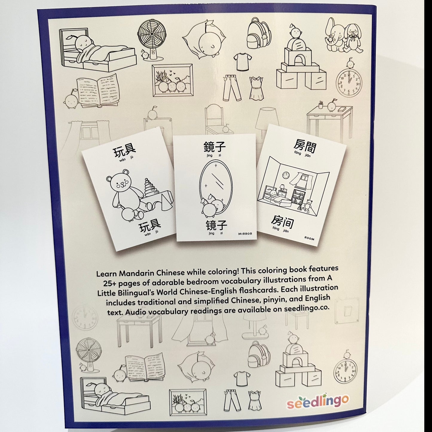 Coloring Book (Spanish/English) + Sticker Sheet Set