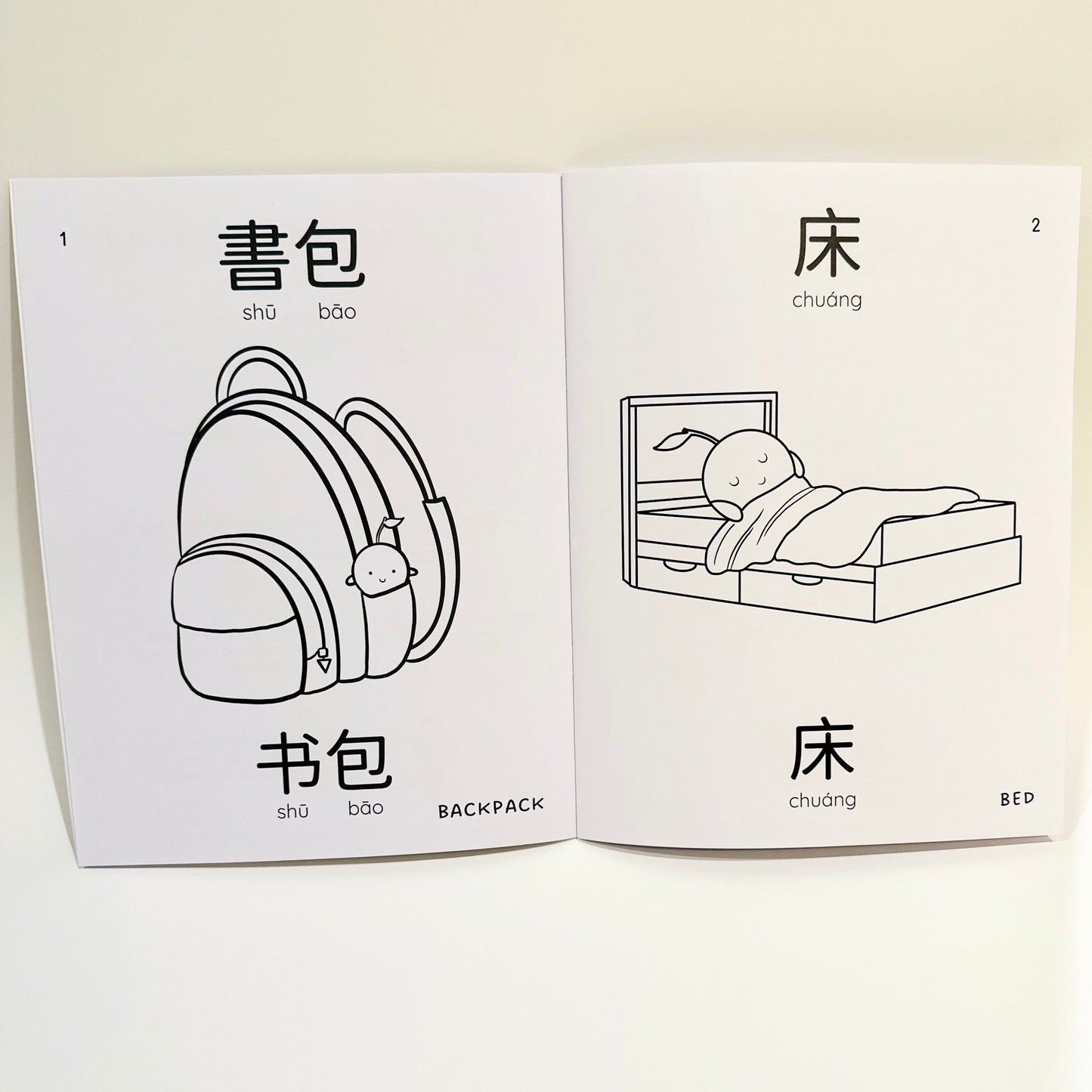 Coloring Book (Spanish/English) + Sticker Sheet Set