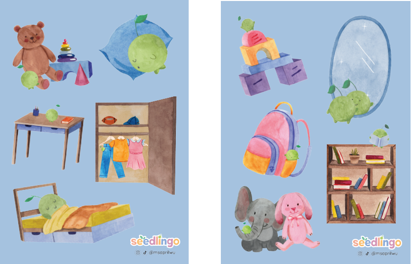 Vocab Sticker Sheets - Bedroom
