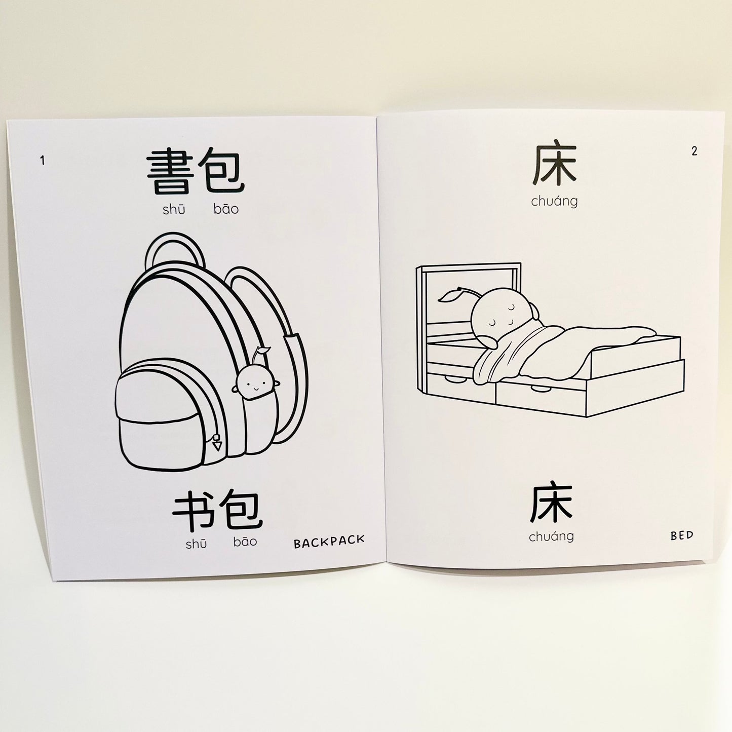 Coloring Book (Chinese/English) + Sticker Sheet Set